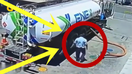 生死一瞬間 輸油罐車突發(fā)險情，司機緊急應(yīng)對避免災(zāi)難